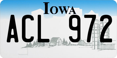 IA license plate ACL972