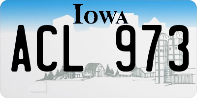 IA license plate ACL973