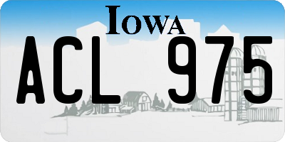 IA license plate ACL975