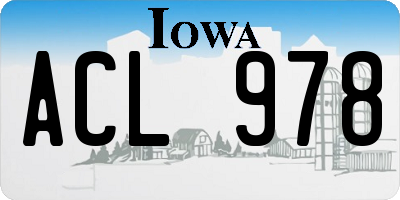 IA license plate ACL978