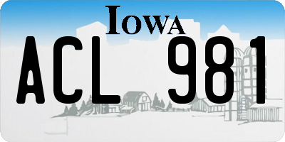 IA license plate ACL981