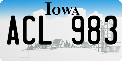 IA license plate ACL983