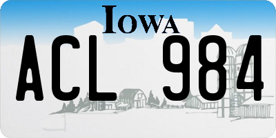 IA license plate ACL984