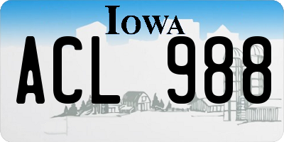 IA license plate ACL988