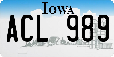 IA license plate ACL989