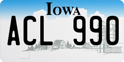 IA license plate ACL990