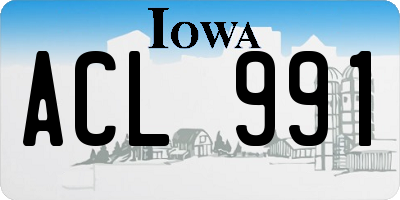 IA license plate ACL991