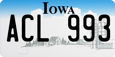 IA license plate ACL993