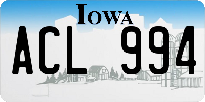 IA license plate ACL994