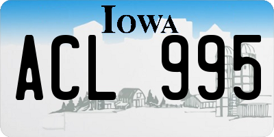 IA license plate ACL995