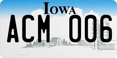 IA license plate ACM006