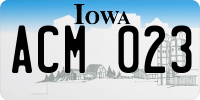IA license plate ACM023