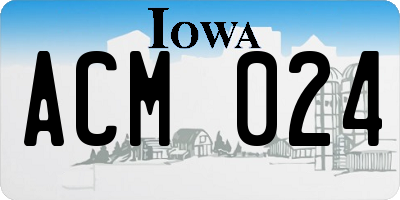 IA license plate ACM024