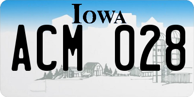 IA license plate ACM028
