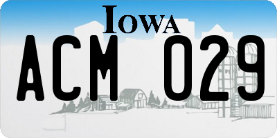 IA license plate ACM029