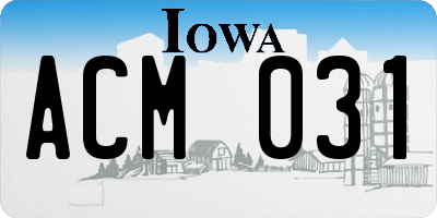 IA license plate ACM031