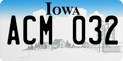 IA license plate ACM032