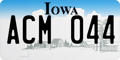 IA license plate ACM044