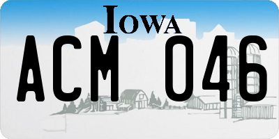 IA license plate ACM046