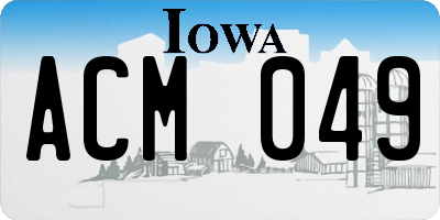 IA license plate ACM049