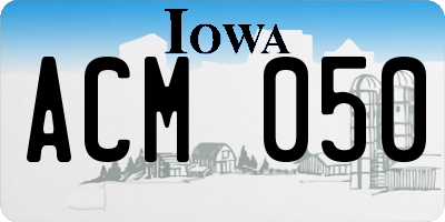 IA license plate ACM050