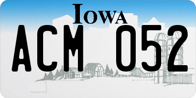 IA license plate ACM052