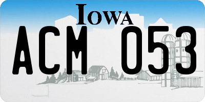 IA license plate ACM053