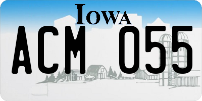 IA license plate ACM055