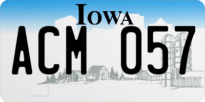 IA license plate ACM057