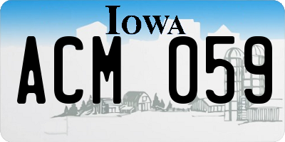 IA license plate ACM059