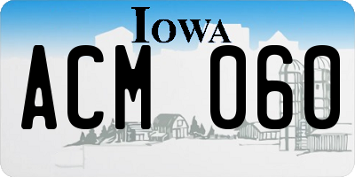 IA license plate ACM060