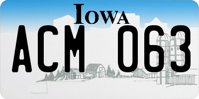 IA license plate ACM063