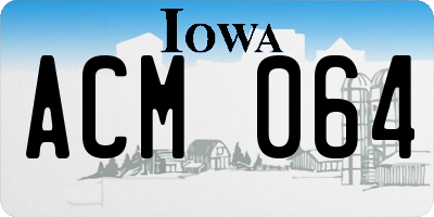 IA license plate ACM064