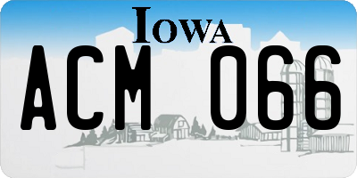 IA license plate ACM066