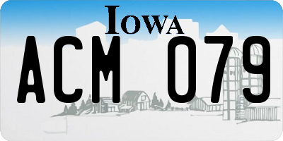IA license plate ACM079