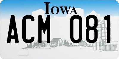IA license plate ACM081