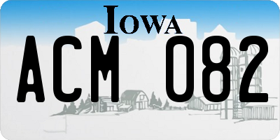 IA license plate ACM082