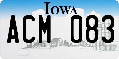 IA license plate ACM083