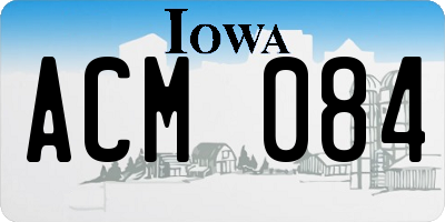IA license plate ACM084