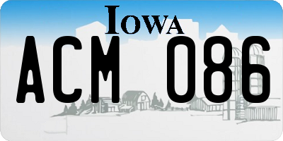 IA license plate ACM086
