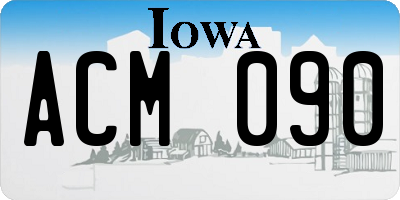 IA license plate ACM090