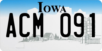 IA license plate ACM091