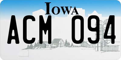 IA license plate ACM094