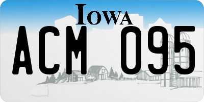 IA license plate ACM095