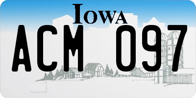 IA license plate ACM097