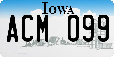 IA license plate ACM099