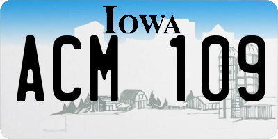 IA license plate ACM109