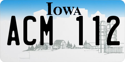 IA license plate ACM112