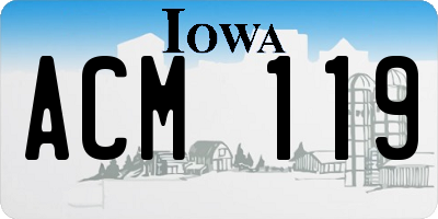 IA license plate ACM119