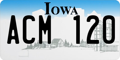 IA license plate ACM120